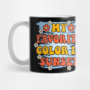 My Favorite Color Is Sunset Summer T-Shirt Mug